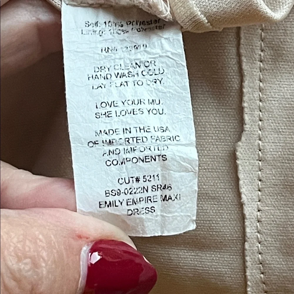 Show Me Your MuMu Cream Emily Empire Maxi Dress Size XL - Picture 5 of 5